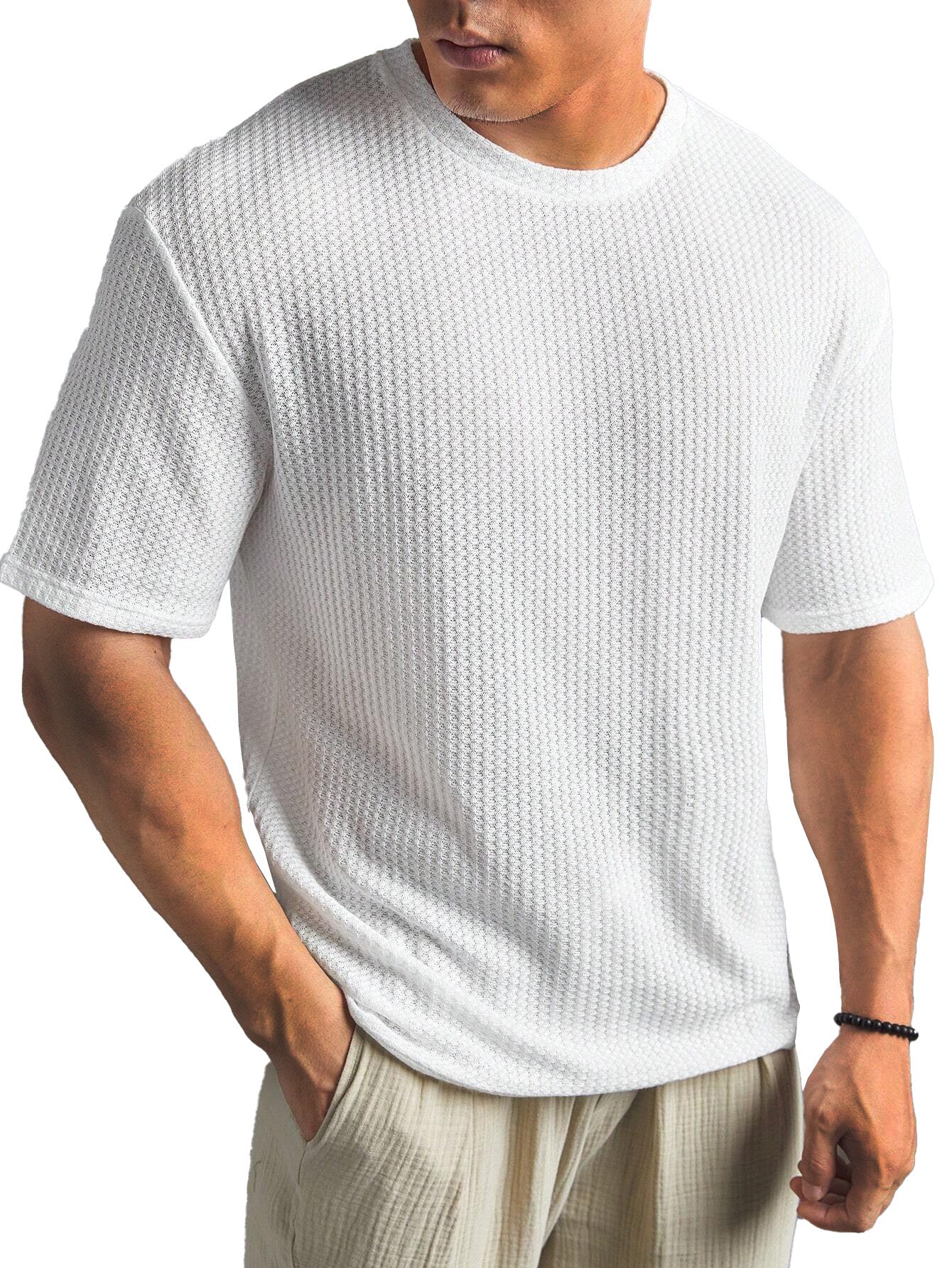 Casual Versatile Solid Color Men's Summer T-shirt